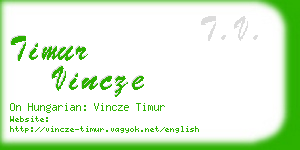 timur vincze business card